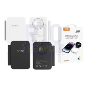 CARREGADOR INDUÇÃO KAIDI KD-9098 15W 3EM1