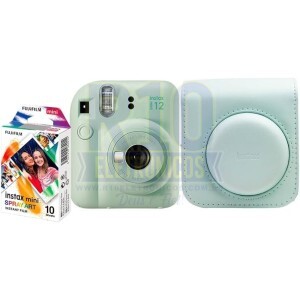KIT INSTAX MINI 12 CAMERA+BOLSA+10 FILMES VERDE FUJIFILM