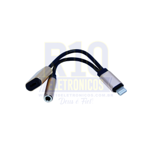 ADAPTADOR PARA FONE XTRAD XT2143 LIGHTNING 2EM1 FONE+CARGA