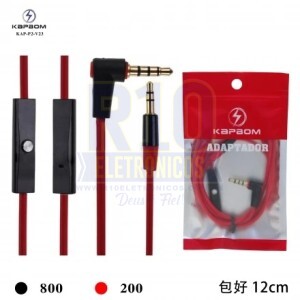 CABO KAPBOM P2 COM MICROFONE 1,2M KAP-P2-V23