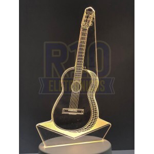 LUMINÁRIA ACRÍLICO COM LED KA-1536(VIOLÃO) USB EM 3D KAPBOM