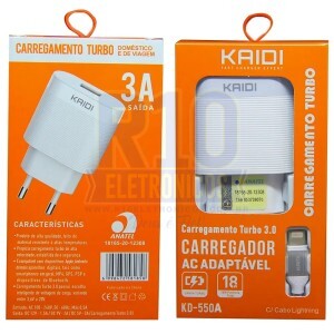 CARREGADOR KAIDI IPHONE KD-550A 18W TURBO