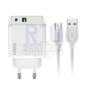 CARREGADOR TIPO-C KAIDI KD-670C 20W FONTE USB-C TURBO