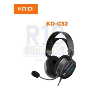 FONE GAMER KAIDI KD-G32 USB 7.1 LED COM MICROFONE REMOVÍVEL