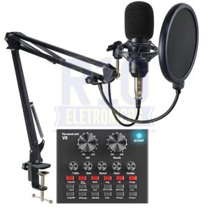 MICROFONE CONDENSADOR TOMATE MT-3502 PROFISSIONAL COM MESA DE AUDIO