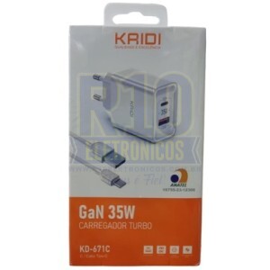 CARREGADOR USB KAIDI KD-671C USB-A/USB-C GAN 35W