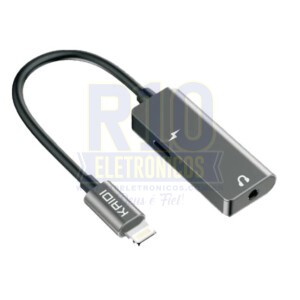ADAPTADOR KAIDI KD-211 LIGHTNING DUPLO PARA FONE DE OUVIDO