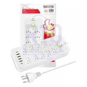 FILTRO DE LINHA KAPBOM KA-7237 10 TOMADAS 2METROS 4USB-A 2USB-C