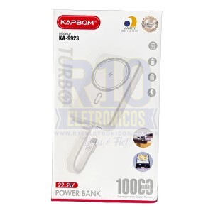 POWER BANK 10000MAH KAPBOM KA-9923 22.5W TURBO INDUÇÃO